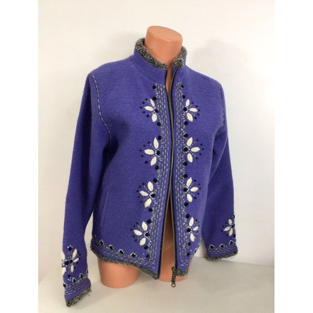 Planet Earth Designs Wool Coat Jacket Womens Small